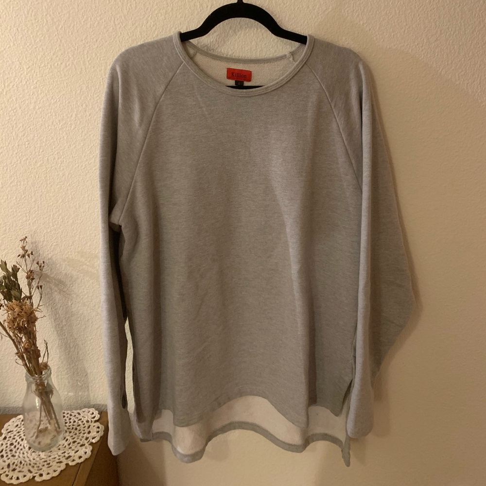 gray crew neck tunic